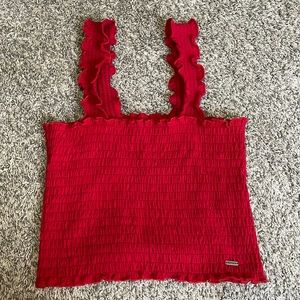 Hollister Red Smocked Tank Top